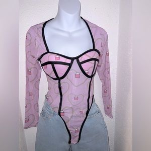 Cute pink body suit